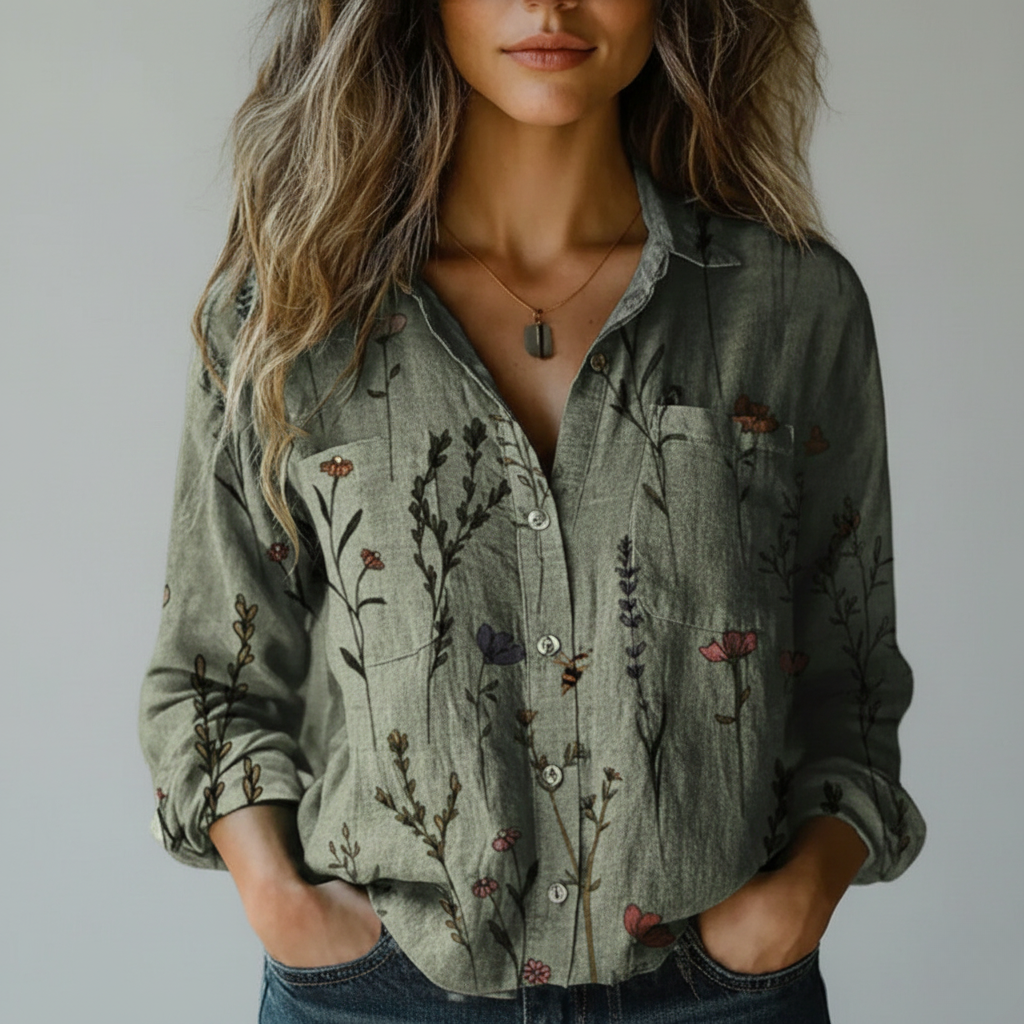 Women’s Printed Blouse | Long Sleeve
