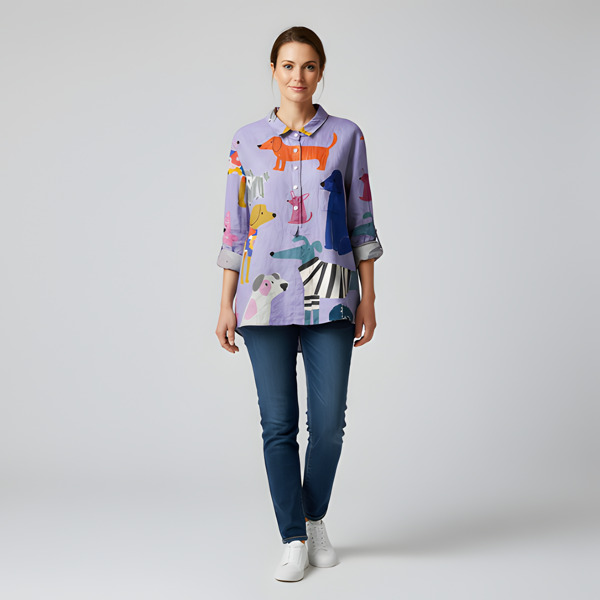 Women's Graphic Polo Shirt | Long Sleeve