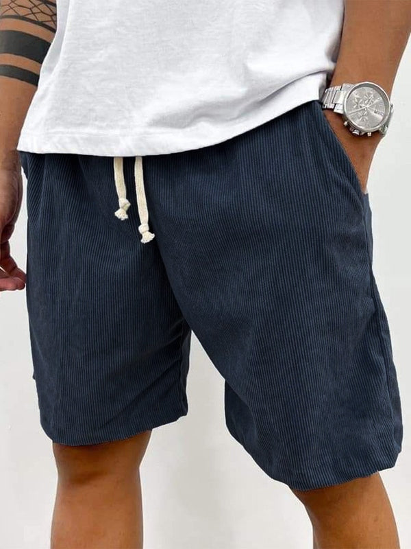 Men’s Corduroy Stretch Shorts – Casual Spring Style with Soft Ribbed Texture