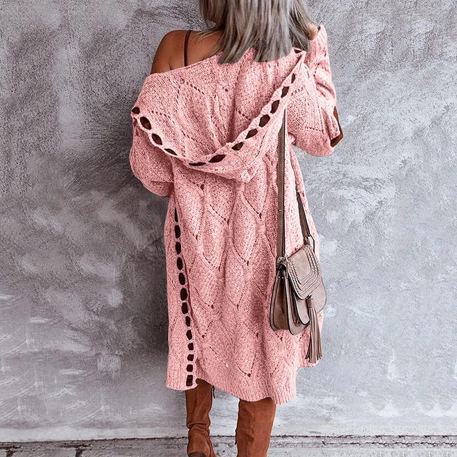 Women's Longline Knitted Cardigan | Open