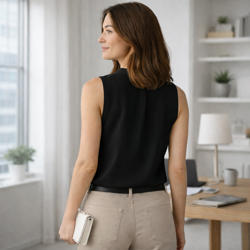 Women’s V-Neck Formal Blouse | Sleeveless
