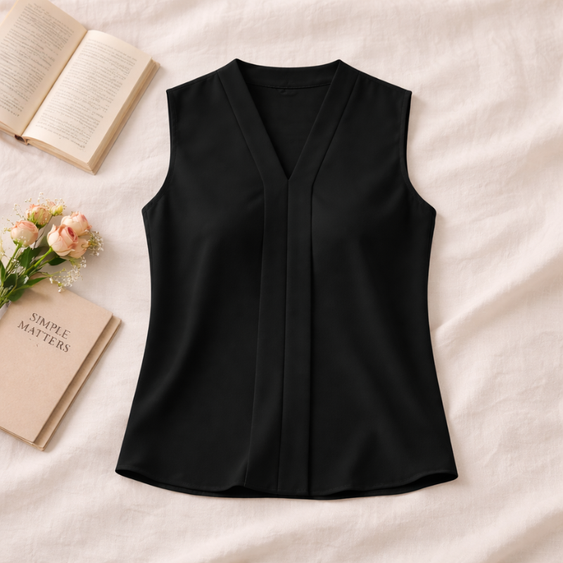 Women’s V-Neck Formal Blouse | Sleeveless