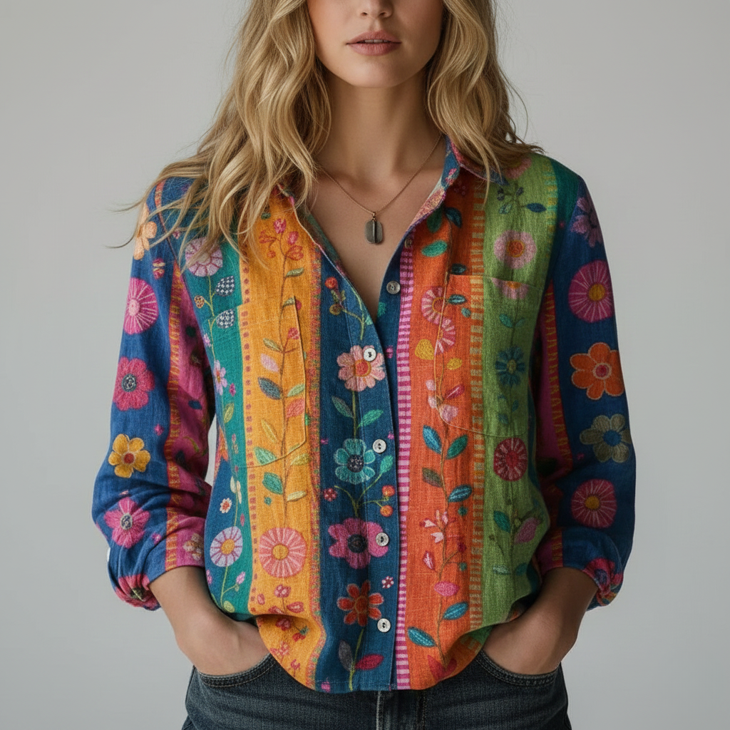 Women’s Printed Blouse | Long Sleeve
