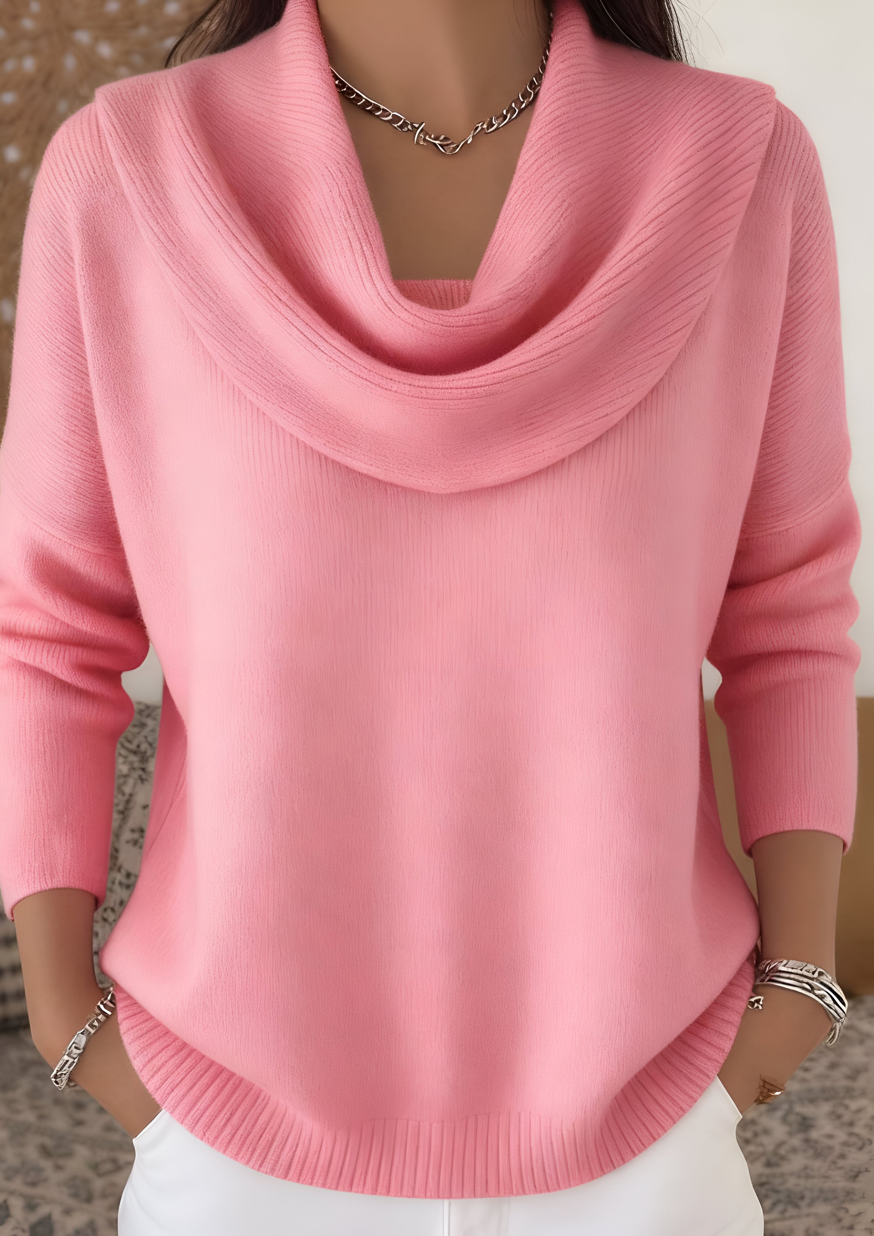 Women's Cowl Neck Jumper | Relaxed Fit Everyday Wear
