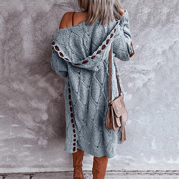 Women's Longline Knitted Cardigan | Open