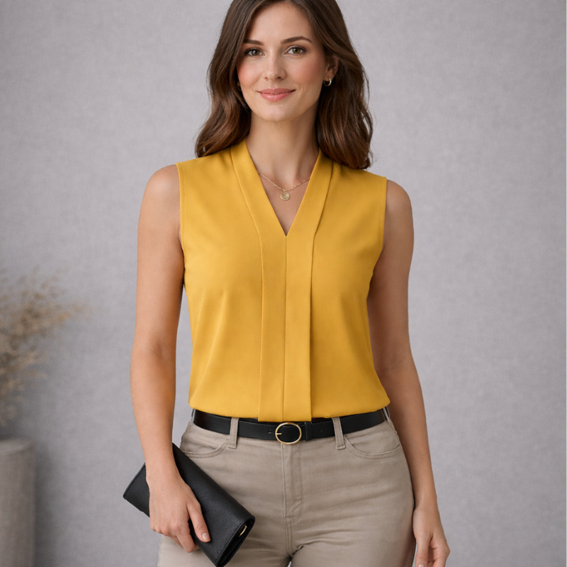 Women’s V-Neck Formal Blouse | Sleeveless