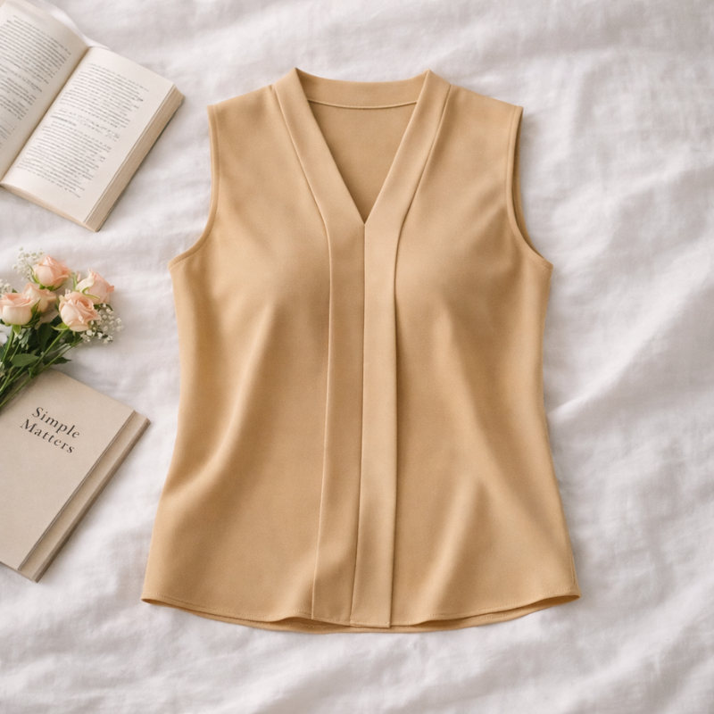 Women’s V-Neck Formal Blouse | Sleeveless
