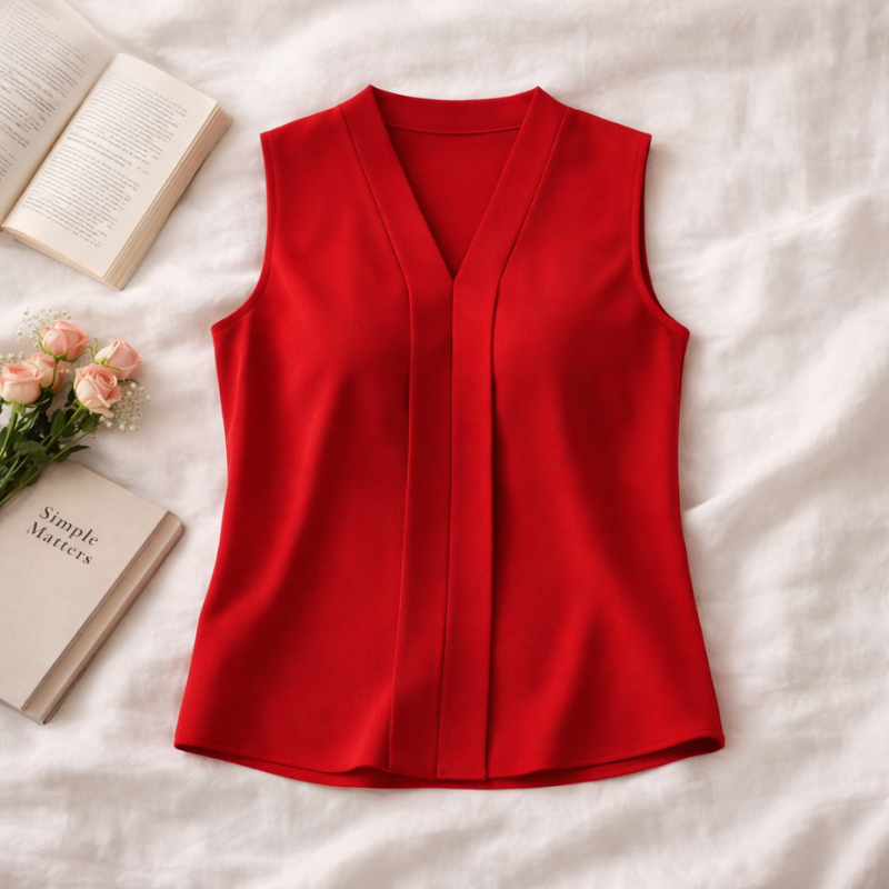 Women’s V-Neck Formal Blouse | Sleeveless