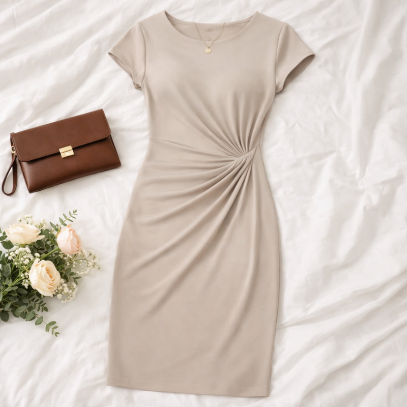 Women’s Short Sleeve Formal Dress | Midi