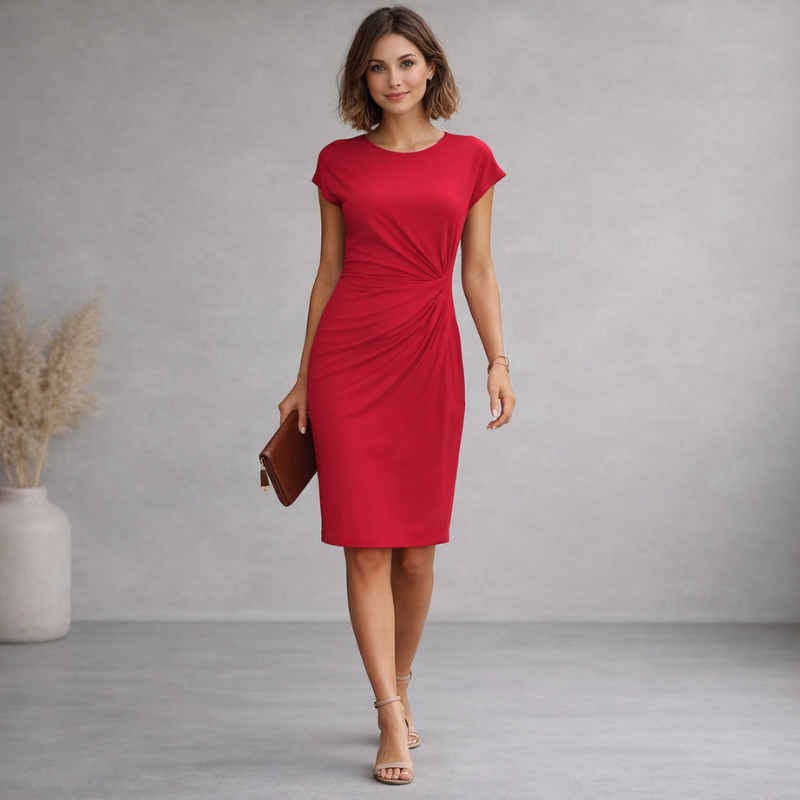 Women’s Short Sleeve Formal Dress | Midi