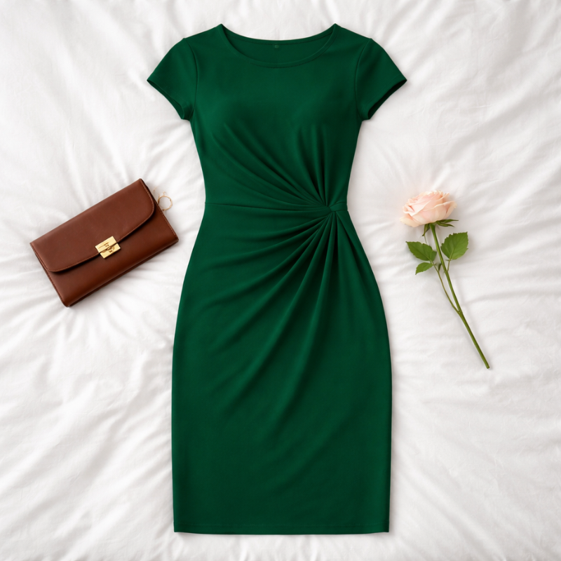 Women’s Short Sleeve Formal Dress | Midi